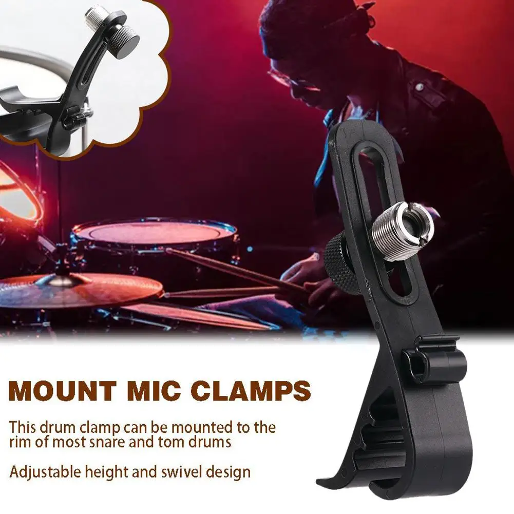 

8 PCS Drum Microphone Clips Rim Mount Holder Anti Shake Shockproof Clip Microphone Adjustable Mic Snare Clamp Drum Mount Ri T4L3