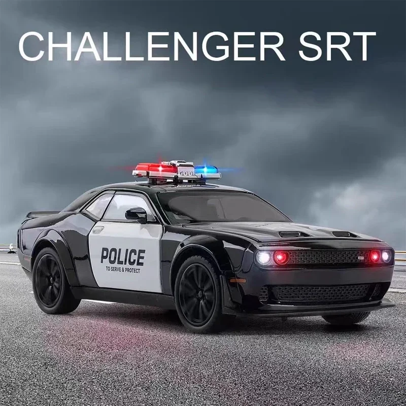 1:24 полицейский Dodge Challenger SRT Hellcat американский военный автомобиль литая под