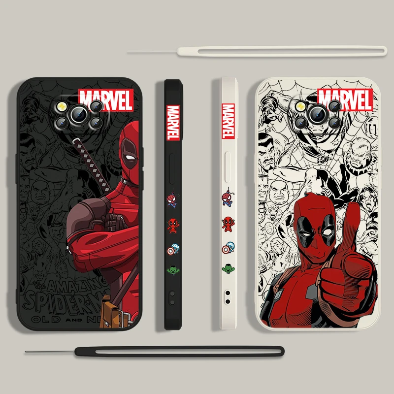 Чехол для телефона с супергероями Marvel Дэдпул Xiaomi Poco Cover X4 X3 F4 NFC M6 M5 M4 M3 GT S Pro 4G