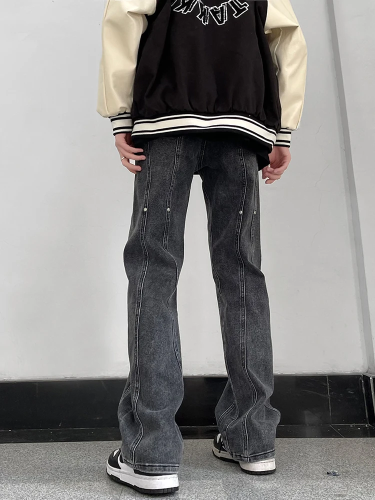 American VIBE Pants Loose Men's Cargo Y2K Jeans Loose Straight Straight Casual Jeans Fashion Street Clothing Men's Family Denim