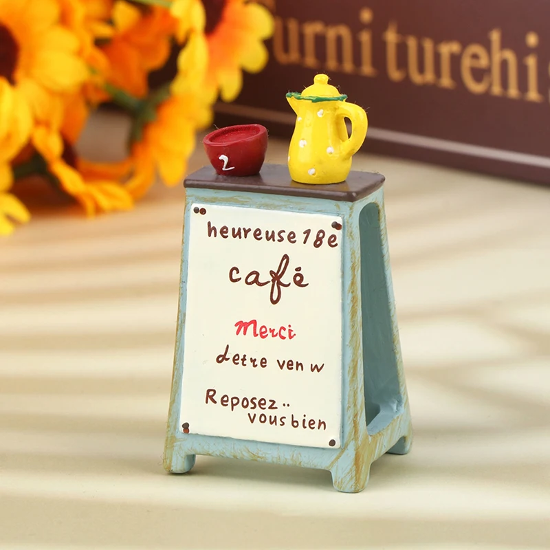 

1:12 миниатюрный кукольный домик, чайник, модель вывеска рекламного щита, микро-ландшафт, декор для гостиной, игрушка, аксессуары для кукольного домика