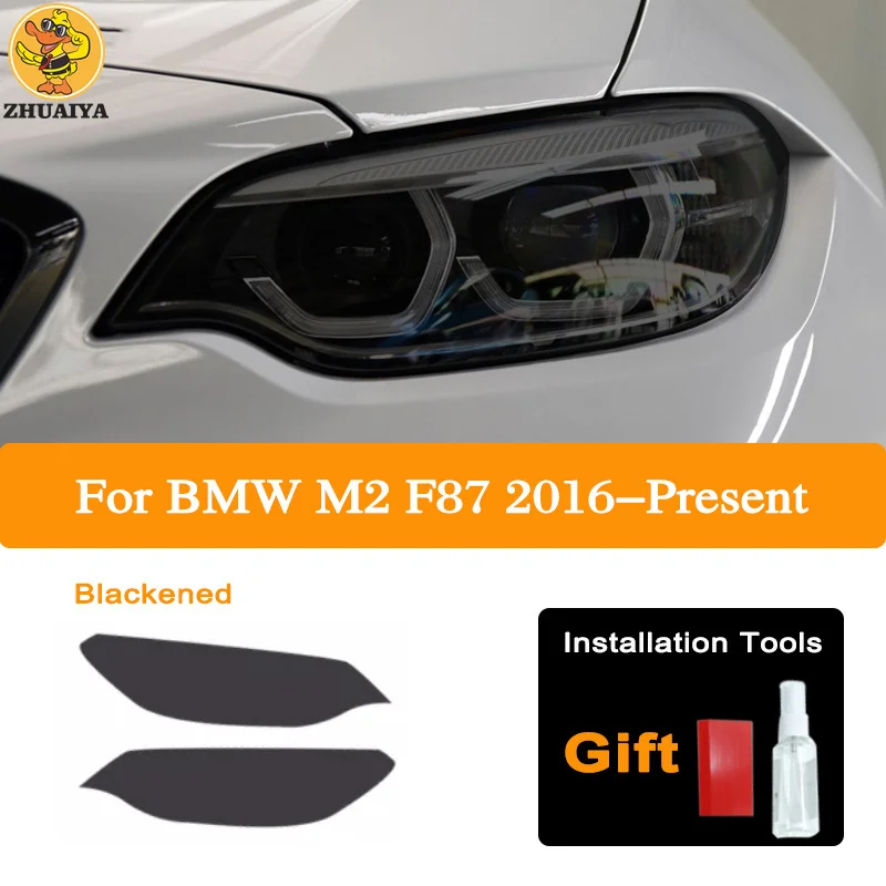 

For BMW M2 F87 Competition CS2016 Present Pre-Cut Car Headlight Tint Smoked Black Protective Film Protection Transparent PPFfilm