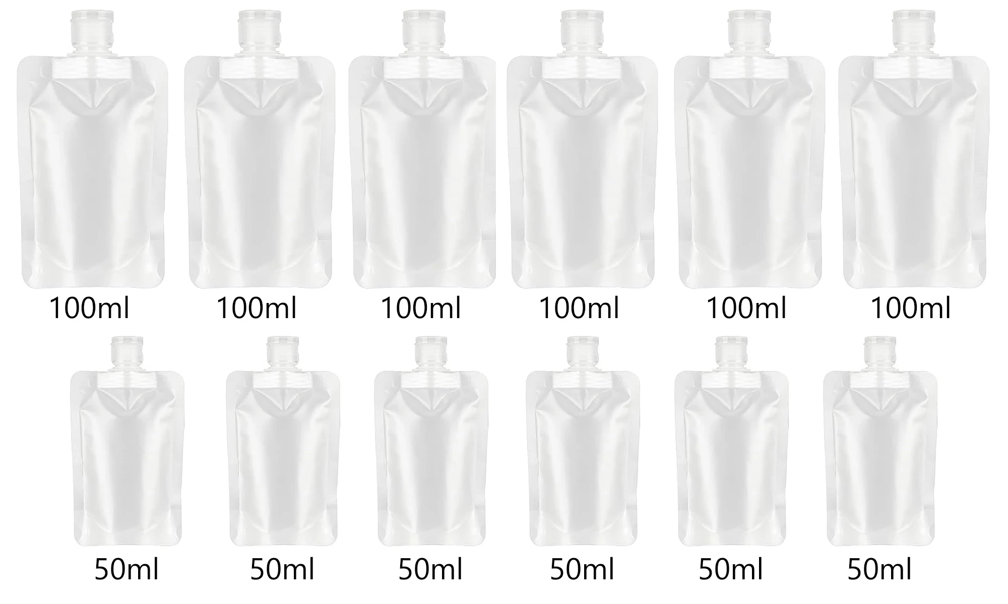 

Прозрачные пакеты для путешествий 30/50/100 мл