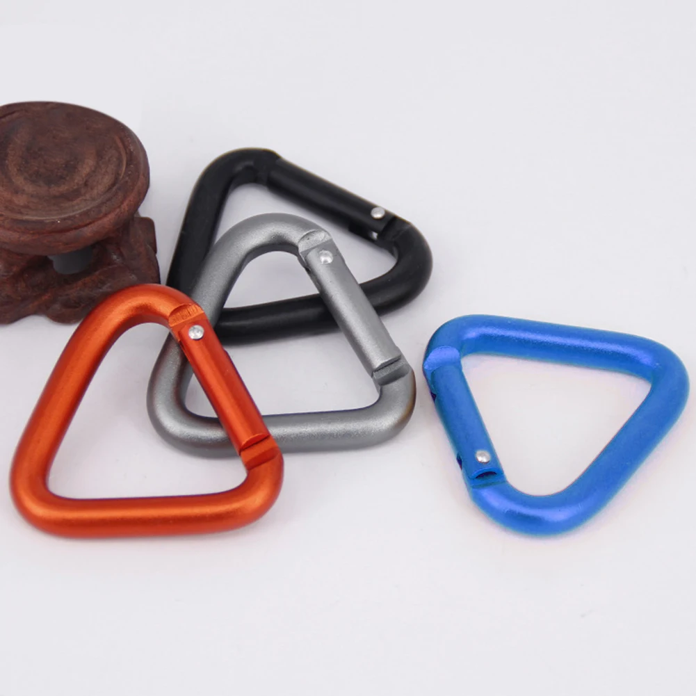 

1pc Triangle Carabiner Outdoor Camping Hiking Keychain Snap Clip Hook Kettle Buckle Carabiner Mountaineering Accessories