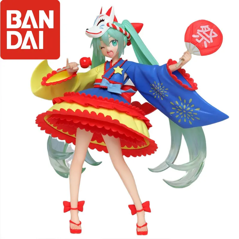 

Anime Hatsune Figure BANDAI Toy Figures Summer service sacrificial outfit Model Miku Kawaii Doll Toys Collection Decoration Gift