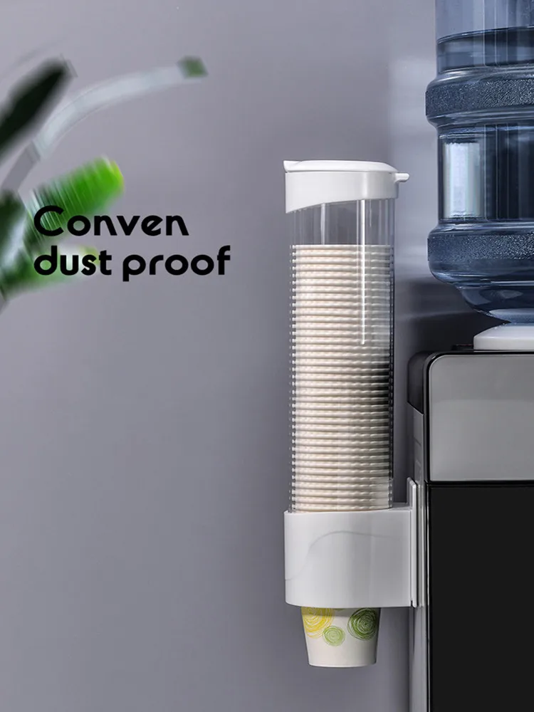 

Disposable Paper Cups Dispenser Plastic Cup Holder for Water Dispenser Wall Mounted Automatic Cup Storage Rack Cups Container