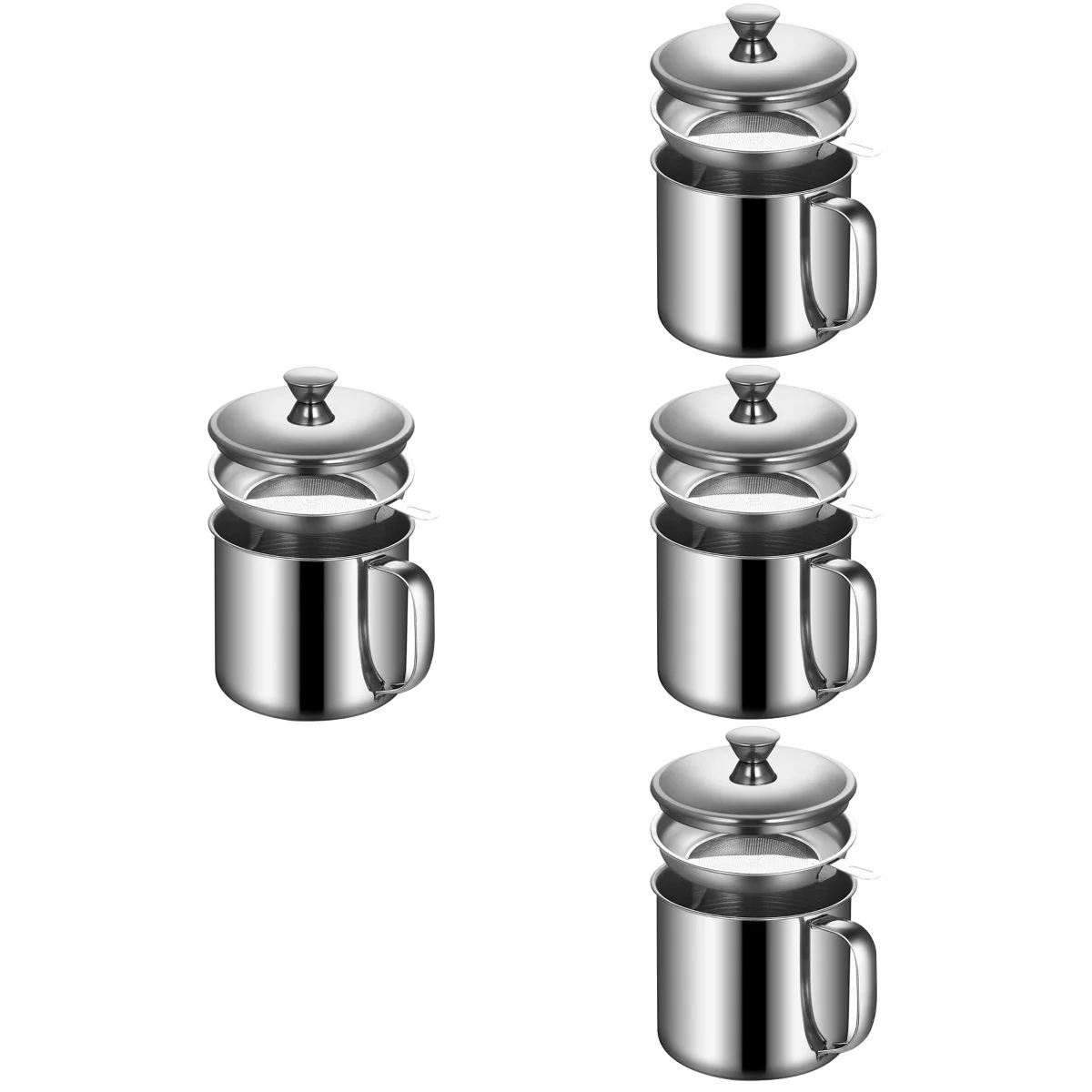

Oil Strainer Grease Pot Kitchen Container Stainless Steel Cooking Separator Storage Fat Jug Metal Keeper Dispenser Filter Jar