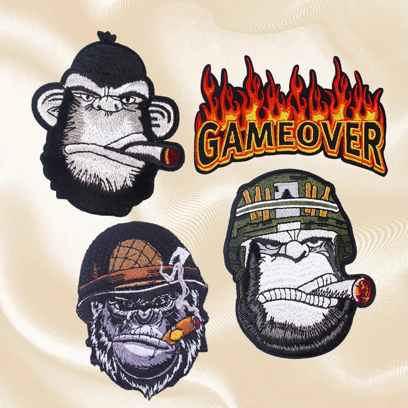 Набор нашивок с вышивкой в стиле панк/Рок/Череп