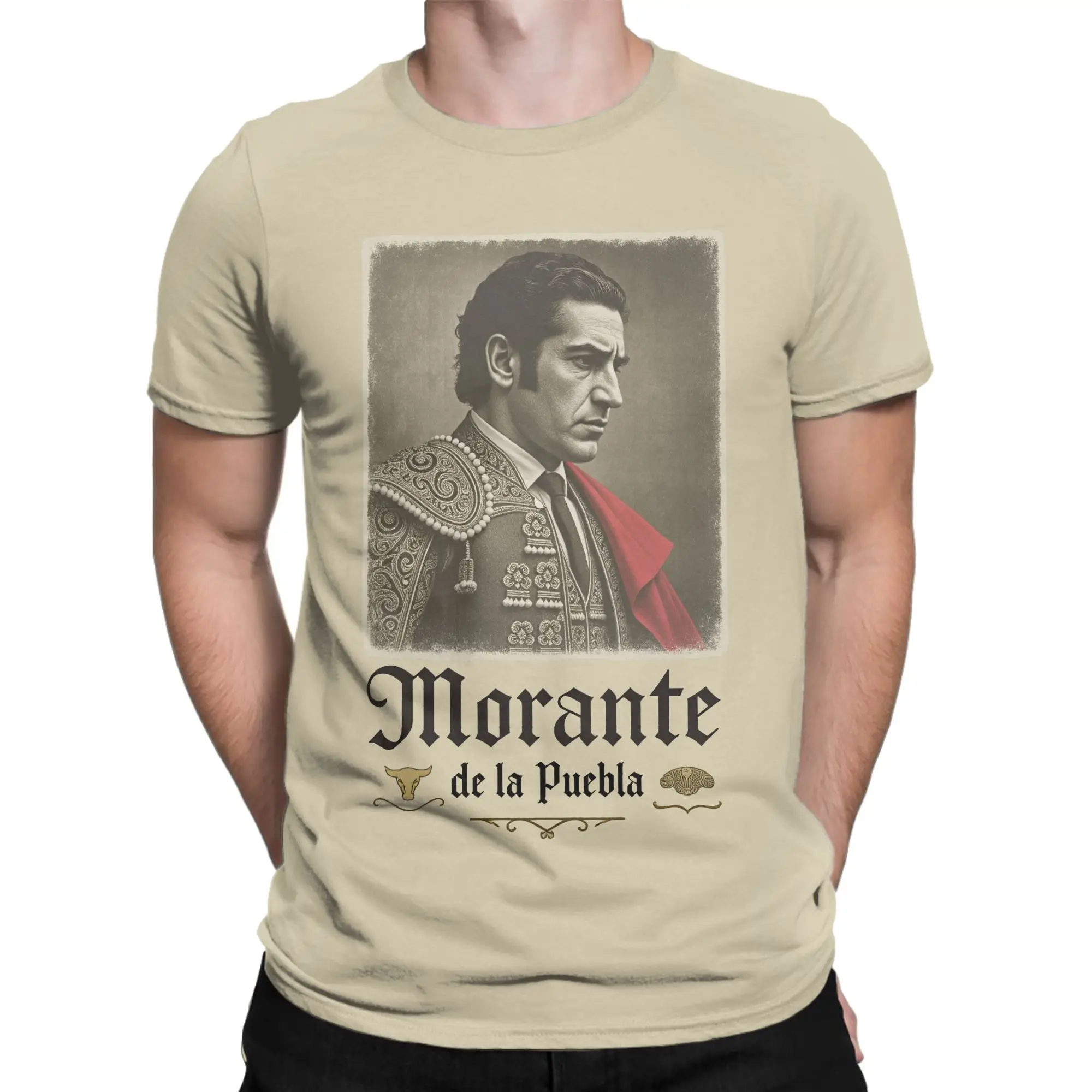 Фото Мужские футболки Morante de la Puebla, хипстерские футболки с коротким рукавом и круглым вырезом, футболка из чистого хлопка, одежда больших размеров №2