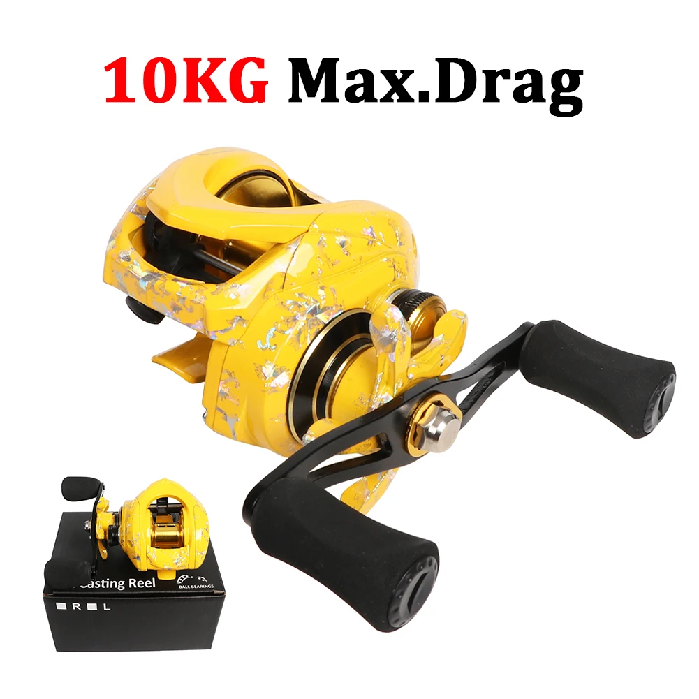 

Lightweight Baitcasting Reel 10KG Max. Drag 7.2:1 Gear Ratio Fishing Reel Carp Bass Freshwater Saltwater Fishing Accessories