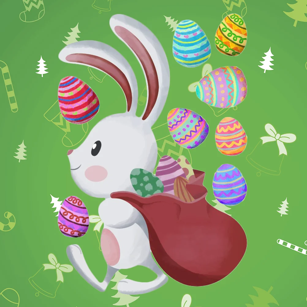 

House Gifts Peel Stick Wallpaper Removable Wall Stickers Rabbit Easter Egg Wall Stickers Bunny Wall Decal