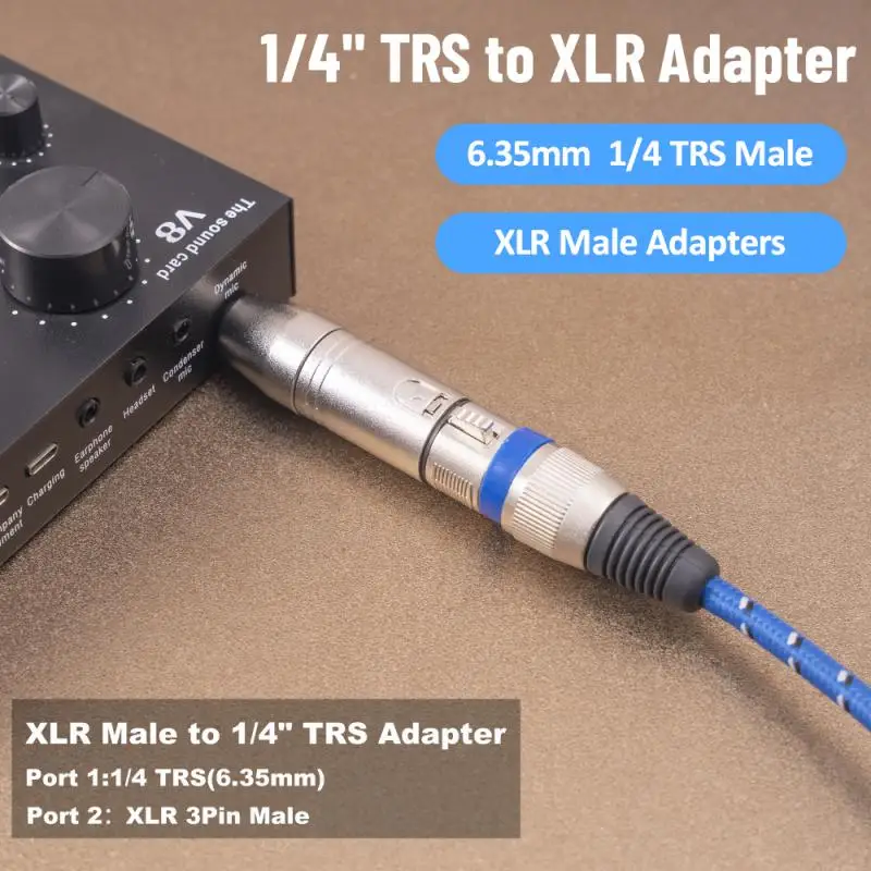 

1/4" TRS To XLR Adapter, Balanced Quarter Inch 6.35mm Male To XLR Male Adapters Hot Sale