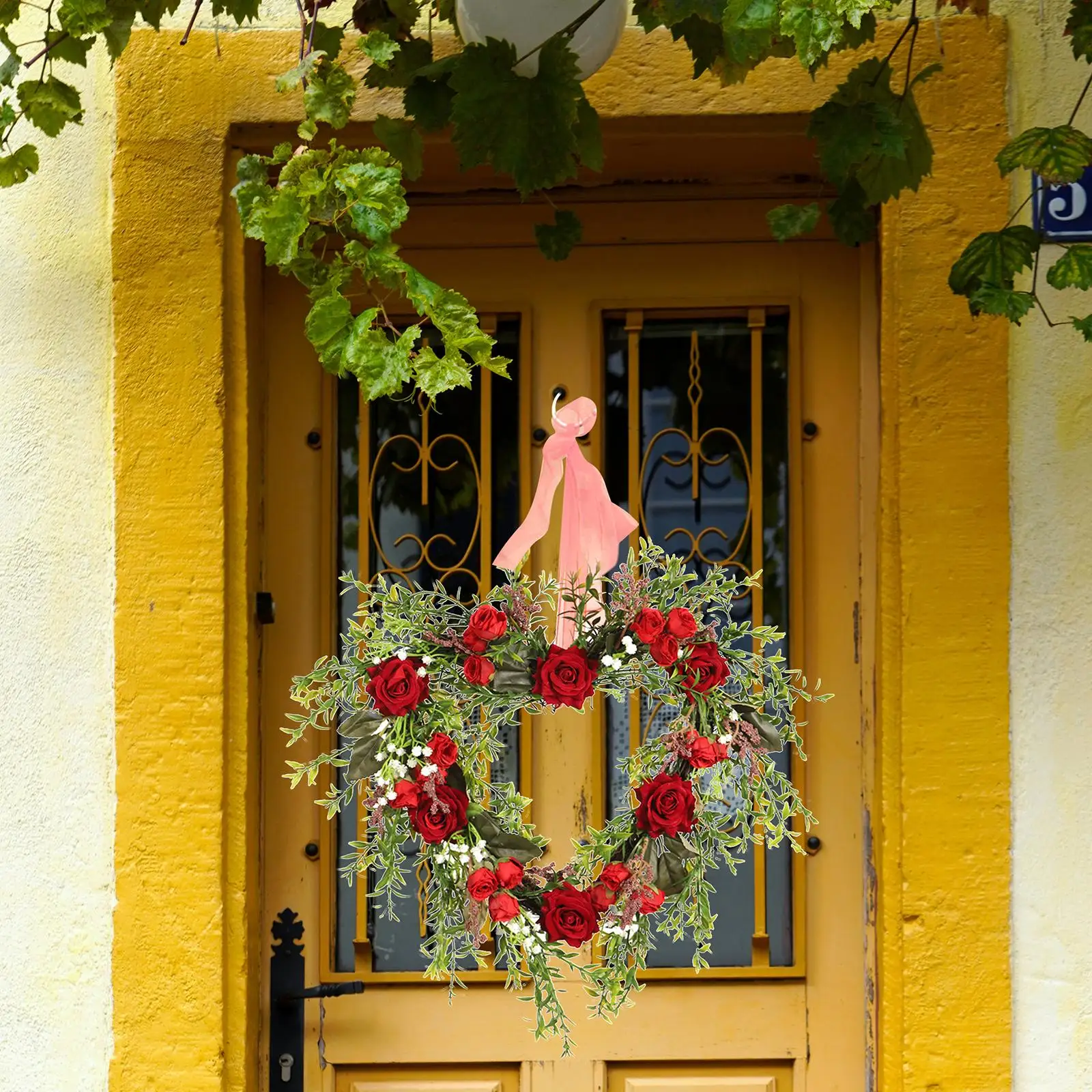 Венки в форме сердца на стену декоративные цветы розы 40 см декор для Дня Святого