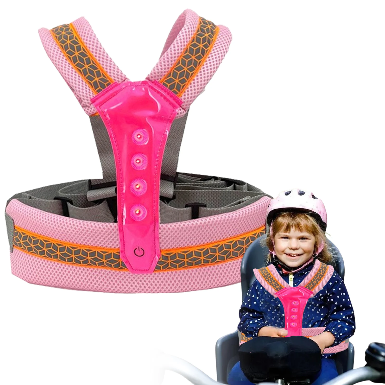

Child Motorcycle Harness Adjustable Kids Motorcycle Safety Belt Reflective Breathable Shoulders Passenger Harness Anti-Drop