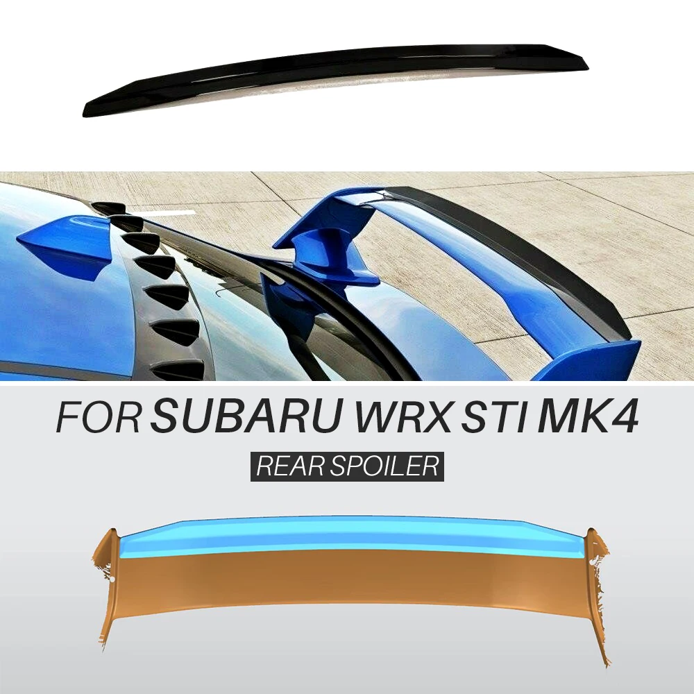 Spoiler For SUBARU WRX STI MK4 Rear Spoiler Cap Extension Wing ABS Gloss Black Car Accessories 2014 2015 2016 2017 2018 - 2020