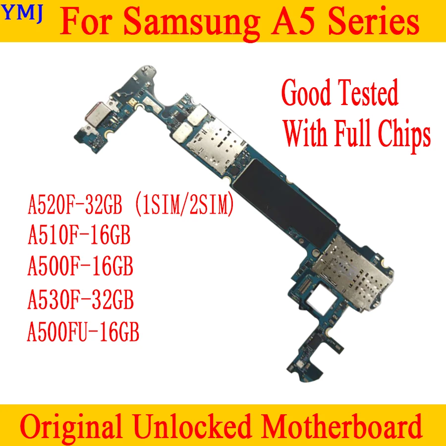 Оригинальный разблокированный для Samsung Galaxy A5 A510F A520F A500FU A530F материнская плата с