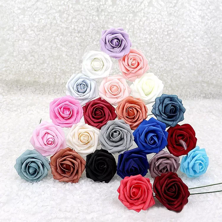 

8cm Large Rose Artificial Flower for Wedding Party Home Office Decor Fake Rose Flower 16cm Stem Wed Valentine's Day Decorations