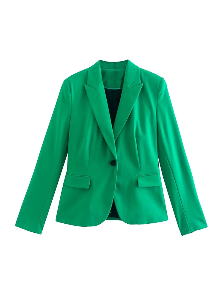 

Klacwaya Fashion Woman Blazer 2023 Office Wear Women Clothing Jacket Female Blazers Green Coat Casual Blazer Mujer