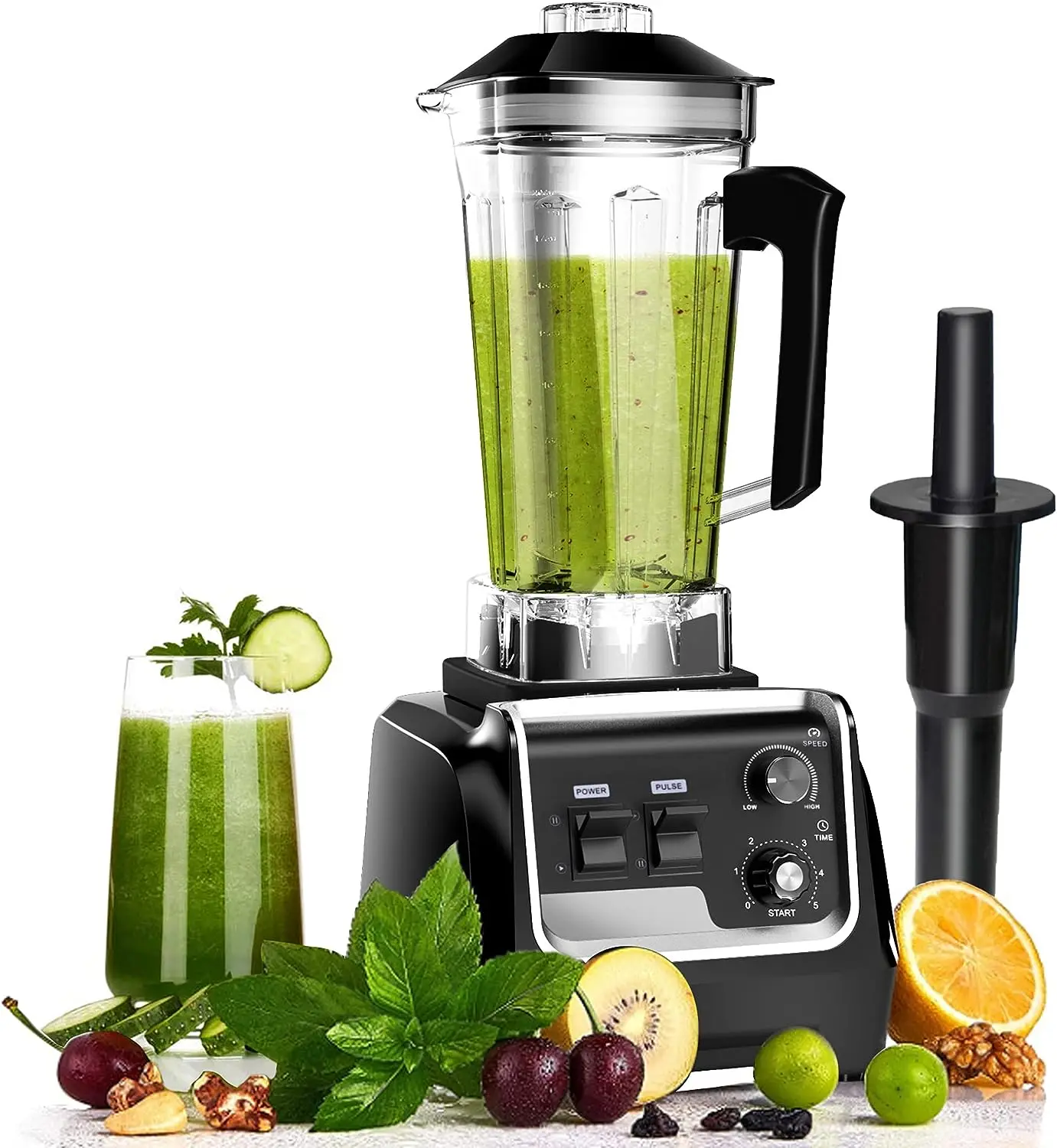 

Countertop Blender, Blender for kitchen Max 2200W High Power Home and Blender with Timer，Blender with Variable Speed for Froz