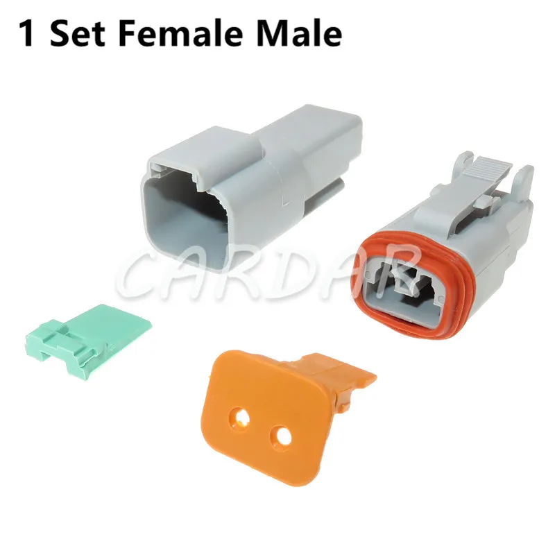 

1 комплект Deutsch DT на возраст 2, 3, 4, 6, 8, 12 штепселный Водонепроницаемый разъем Электрический провод разъем 22-16AWG для автомобилей, автобусов, двигатель грузовика DT06-2S DT04-2P