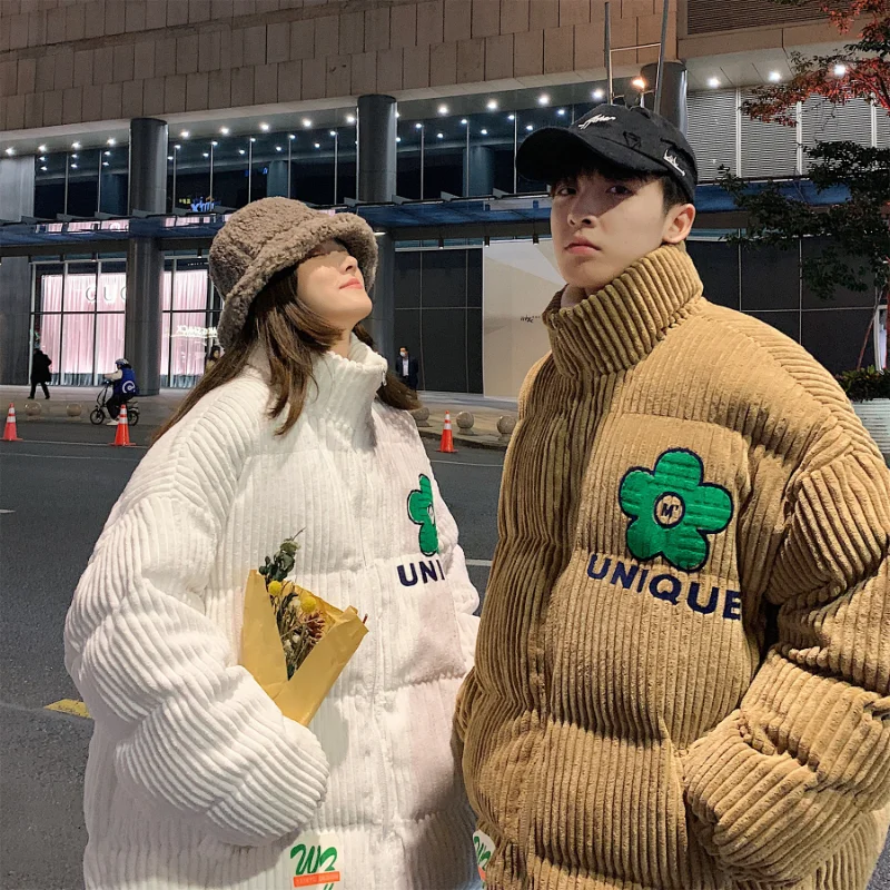 New Corduroy Cotton Jacket Winter Coat for Women Coats Parkas Men's Jackets Harajuku Retro Warm Thickening Korean Fashion
