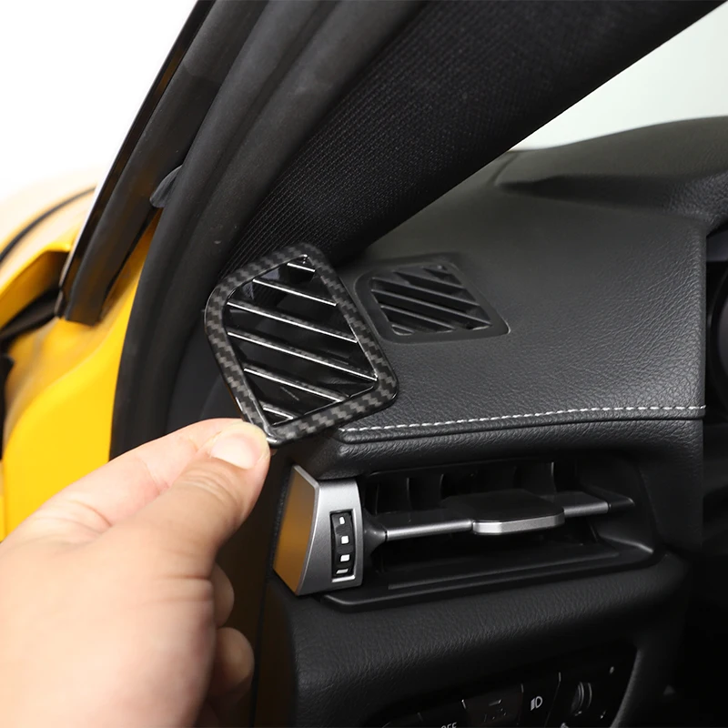 

For Toyota Supra GR MK5 2019-22 ABS Carbon Fiber Style Dashboard Air Outlet Frame Sticker Car Interior Modification Accessories