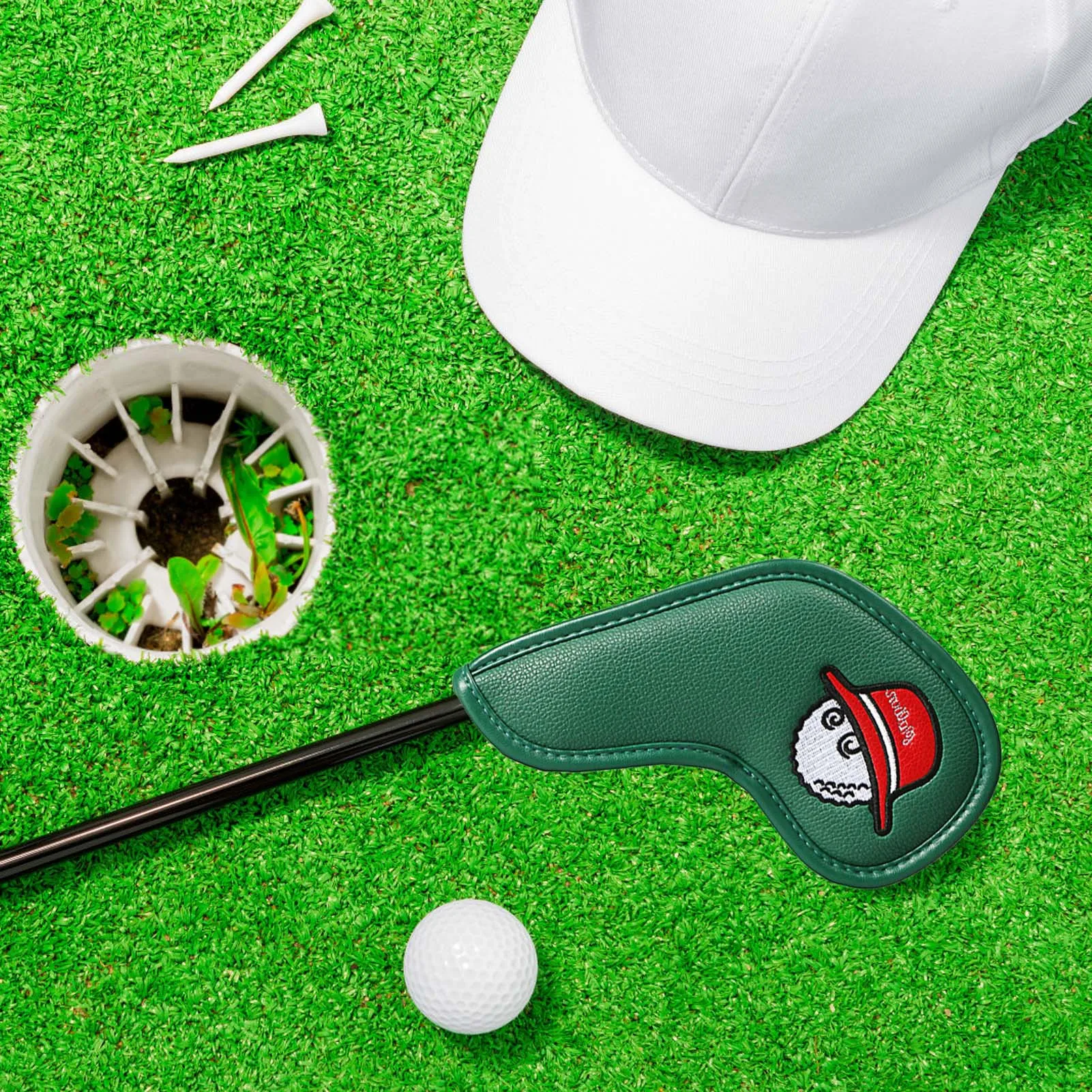 

Golf Head Cover 10Pcs PU Leather Golf Club Iron Putter Protect Set Number Printed Golf Accessories For Men & Women