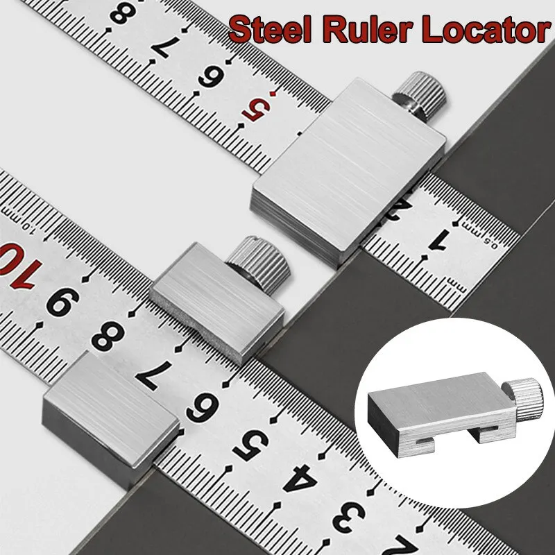 

Steel Ruler Limit Block Adjustable Drafting Ruler DIY Carpentry Scriber Position Angle Marking Gauge Woodworking Measuring Tool