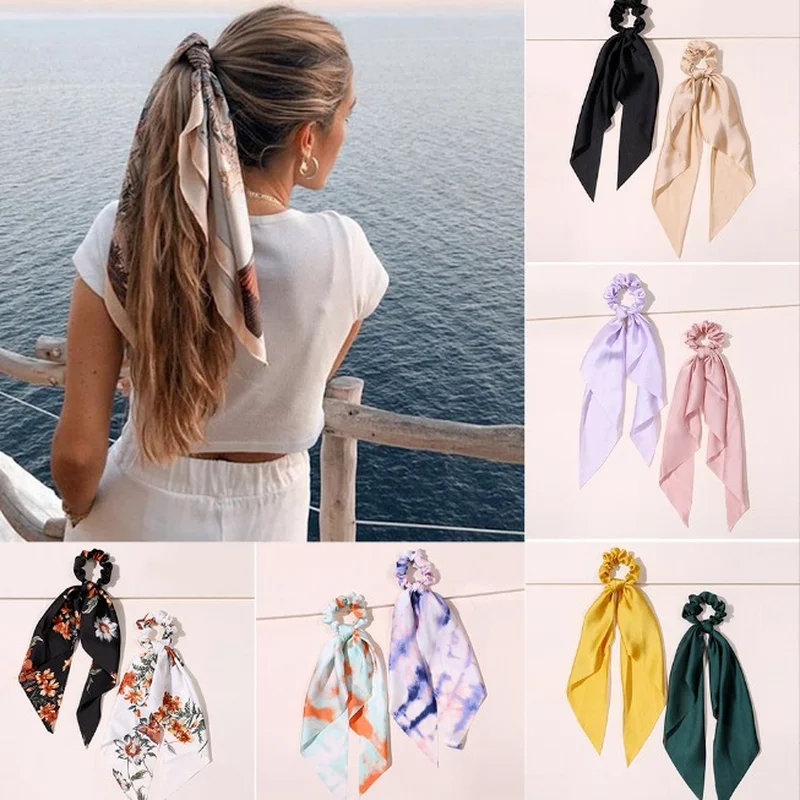 

Elegant Large Intestine Hair Ring for Girls Ponytail Bowknot Headband Hair Ties Long Ribbon Womens Hair accessories