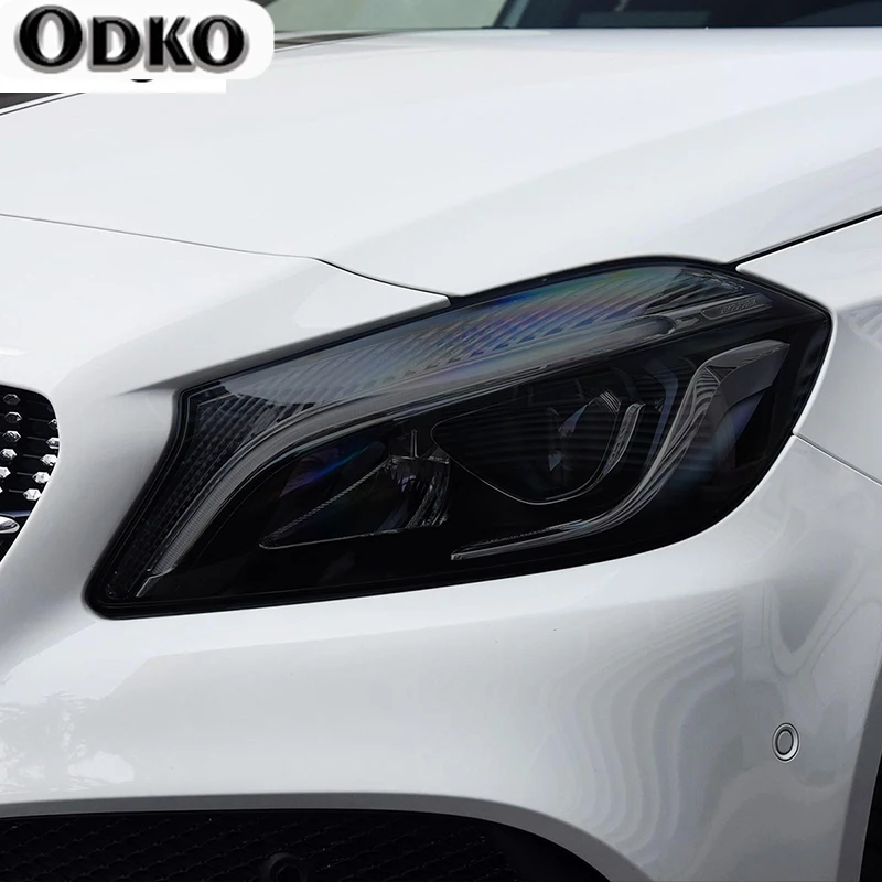 Защитная пленка для автомобильных фар Mercedes Benz A Class W176 A45 AMG дымчатого черного