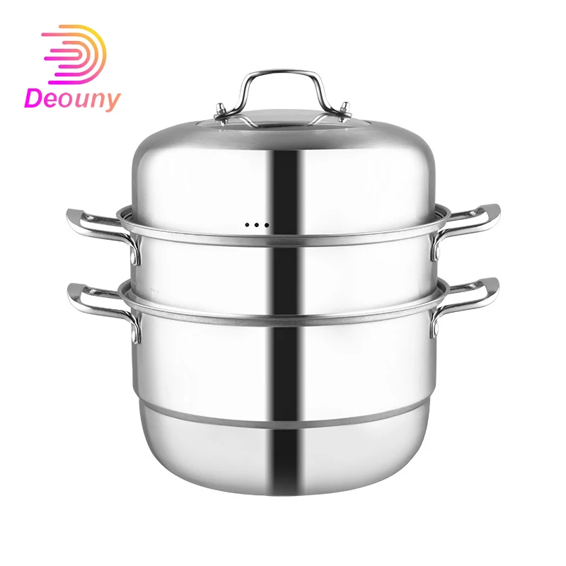 

DEOUNY Stainless Steel 2/3 Layer Thickened Steamer Soup Pot Suitable All Kinds Of Stoves Kitchen Special Steam Pot Cooking Tools