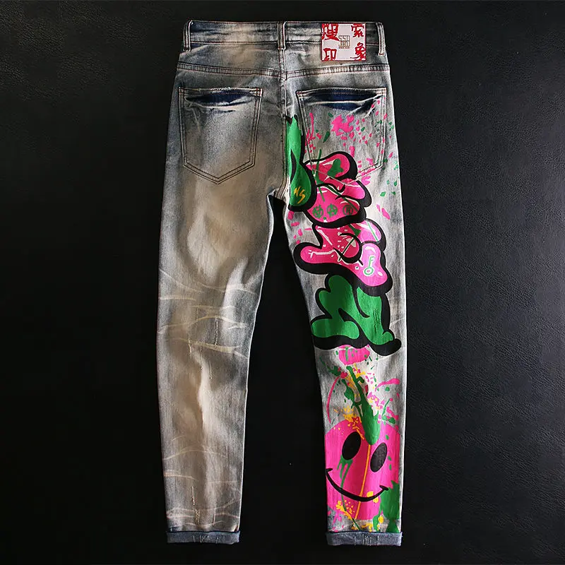 Европейские и американские индивидуальные нарисованные смайлики мужские Модные