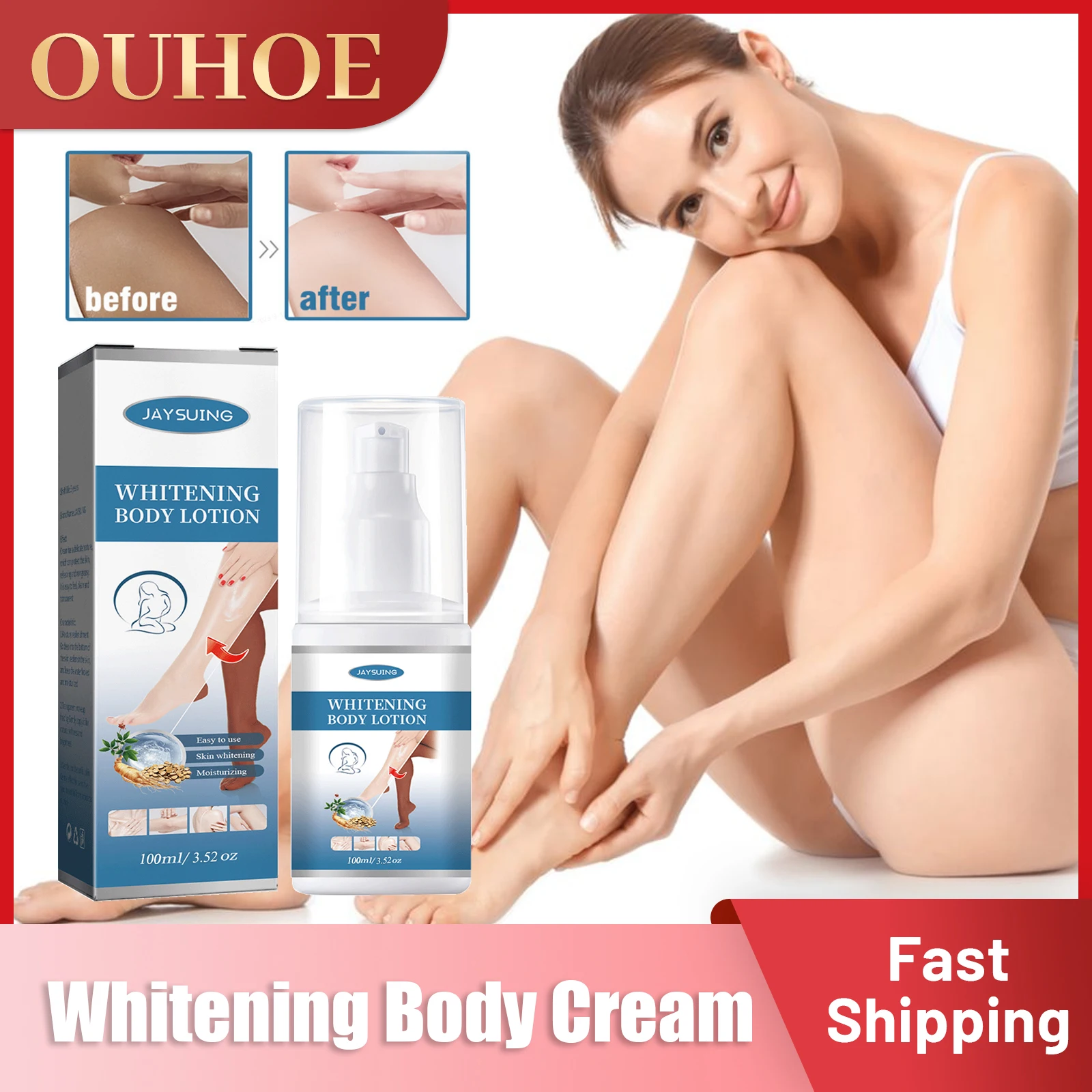 

Body Brightening Cream Rapid Armpit Groin Dark Skin Whitening Lotion for Women Men Moisturizing Bleaching Cream for All The Body
