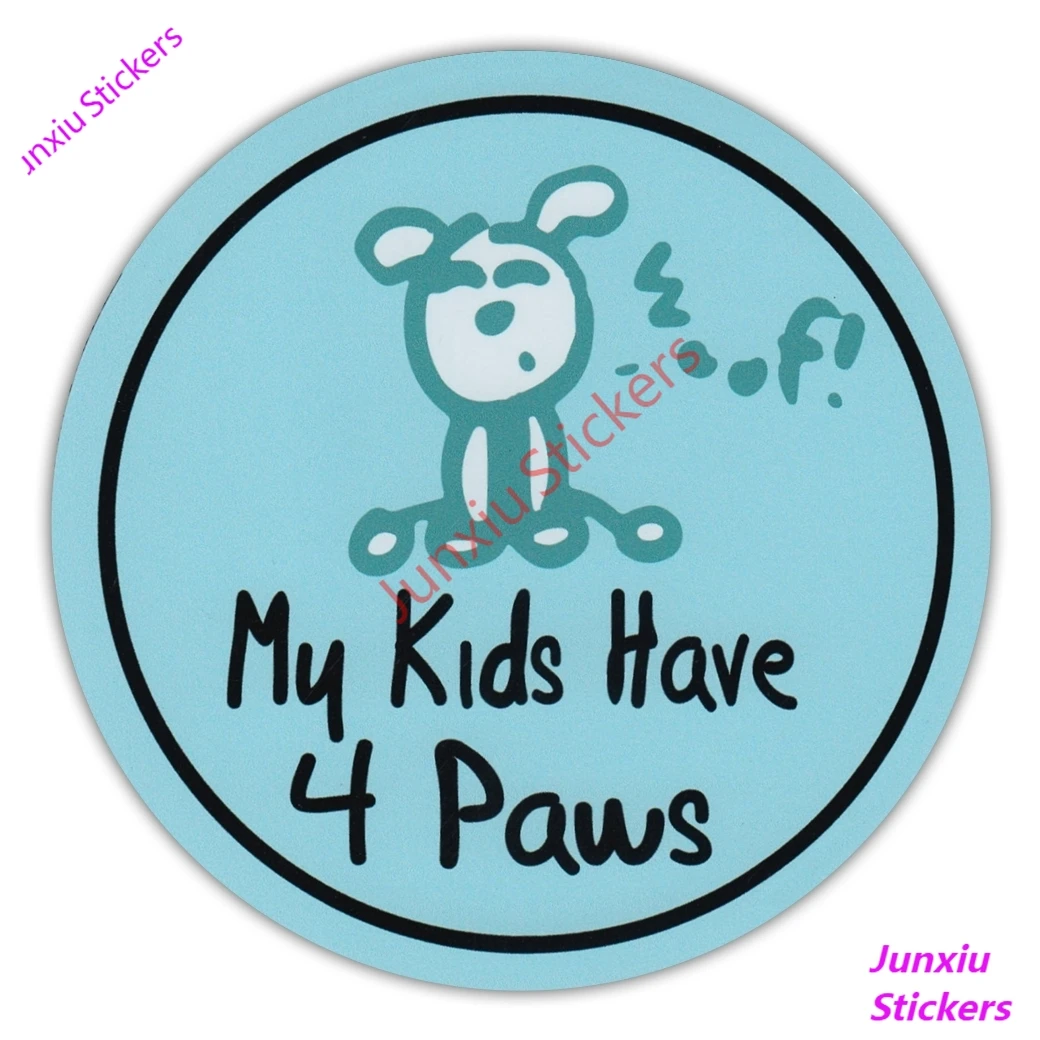 

Round Dog Lover Car My Kids Have Four Paws Life Is Good Styling Bumper Accessories Round Windshield Bodywork Suv Decoration