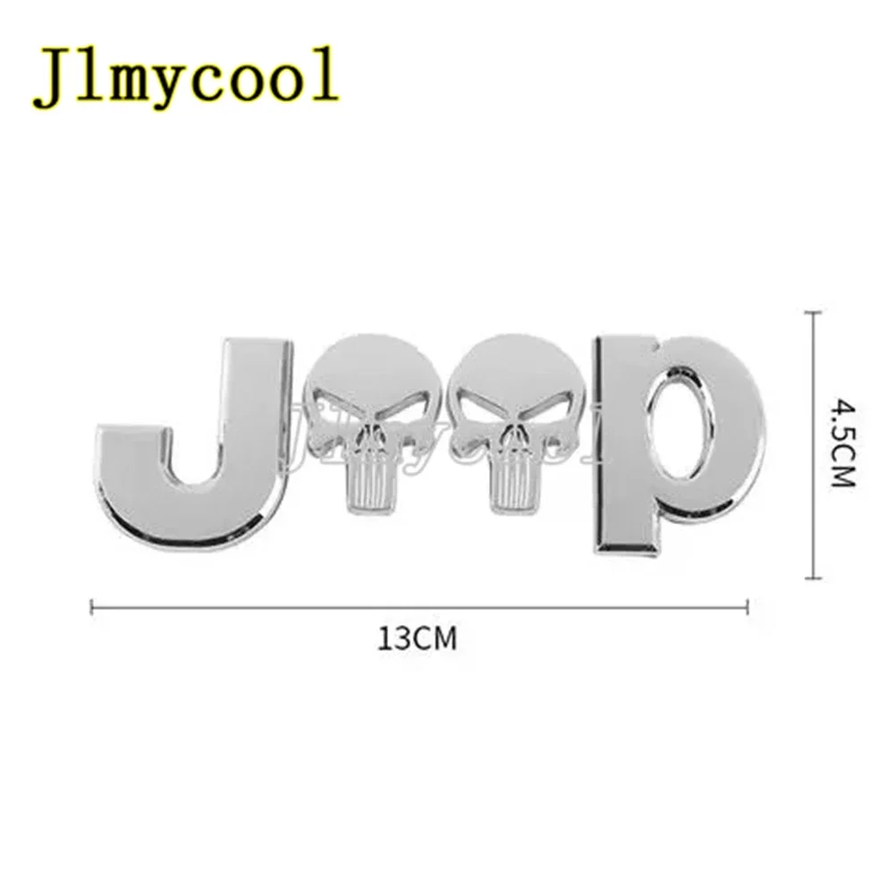 

3D металлический скелет задний багажник эмблема значок наклейки череп автомобильный Стайлинг аксессуары для Chrysler Grand Cherokee Wrangler