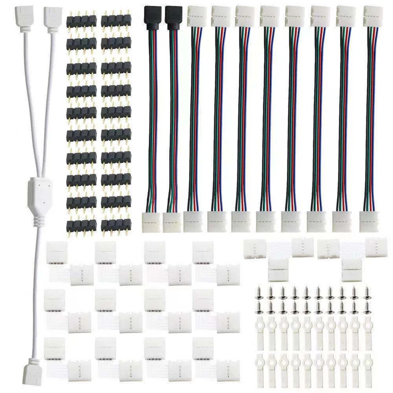 

200 PCS LED Strip Connector 2pin 3pin 4pin 5pin 6pin for Single RGB CCT RGBW 3528 5050 LED Strip to strip Connection Terminals