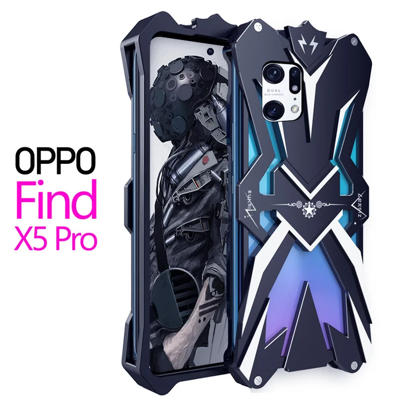 Original Zimon Luxury Thor Heavy Duty Armor Metal Aluminum Mobile Phone Case Covers For Oppo Find X5 Pro Cover Cases