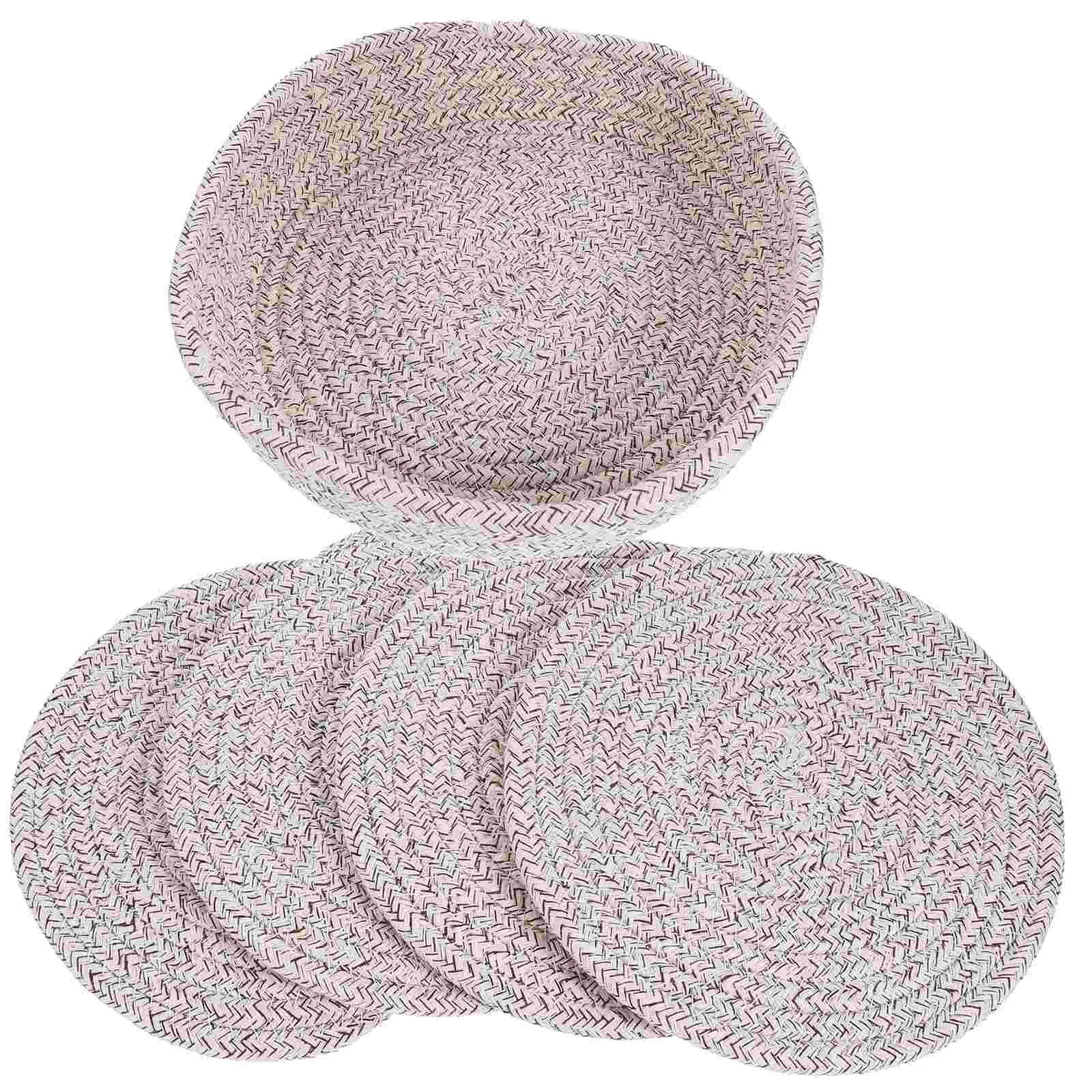 

Coasters Heat Insulation Placemat Non-slip Pot Home Dining Table Coffee Cup Cotton Rope Photo Prop Resistant Mats Decor