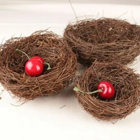 6 12cm rattan birds nest handmade vine brown bird house nature crafts easter party home garden decoration