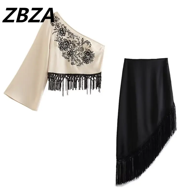 

Женские асимметричные блузки с бахромой и орнаментом, винтажные женские рубашки с длинным рукавом, шикарные топы, новинка 2023