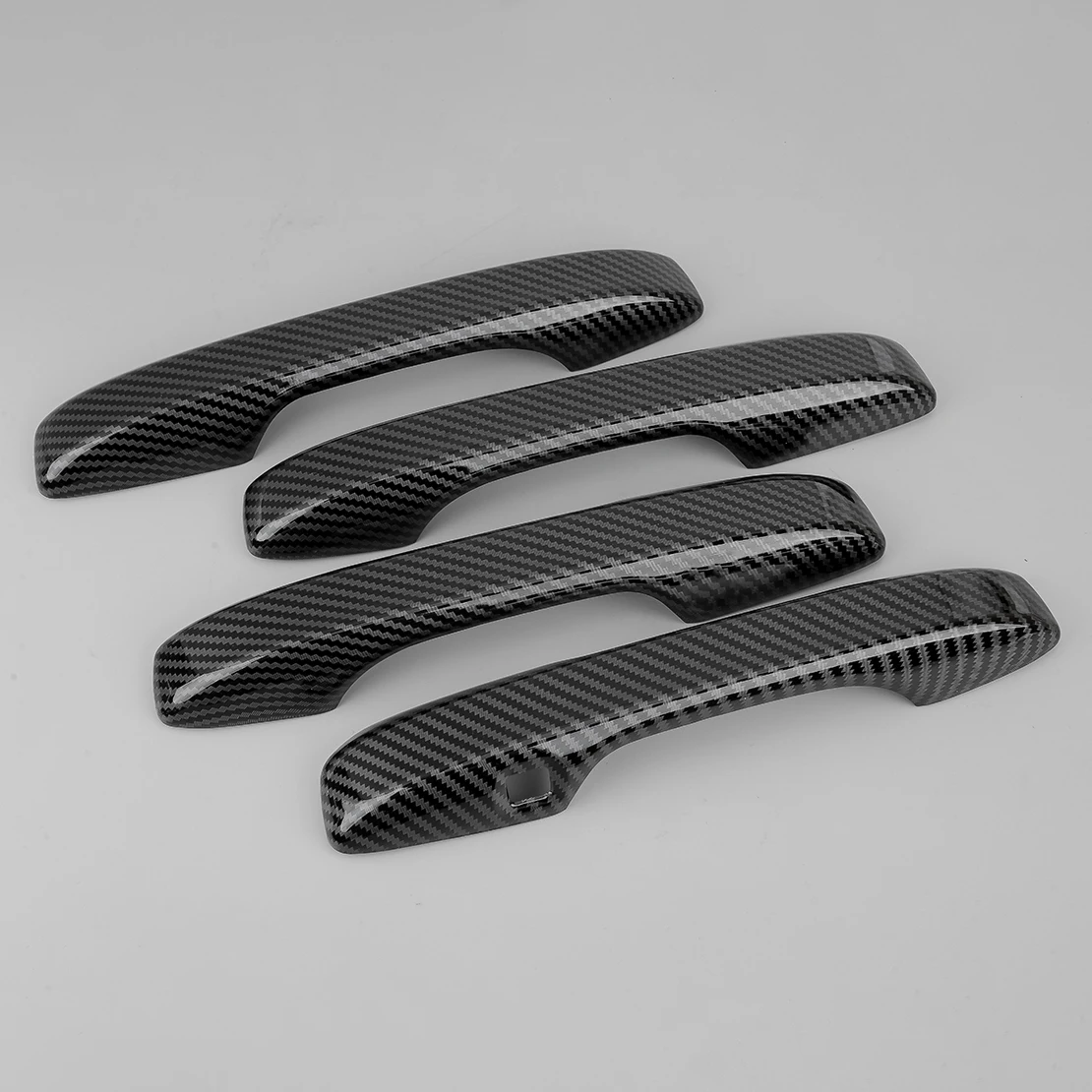 

1 Set Exterior Door Handle Cover Trim Fit for Honda CR-V 2023-2024 Black Carbon Fiber Style ABS