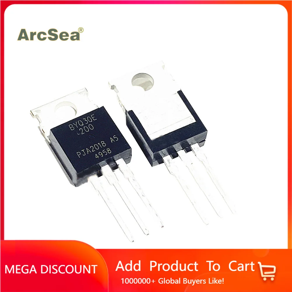 

10pcs/lot original TO-220 BYQ30E-200,127 BYQ30EX-150 BYQ32E-200 BYT108-400 BYT115-400 BYT12P BYT12P-600