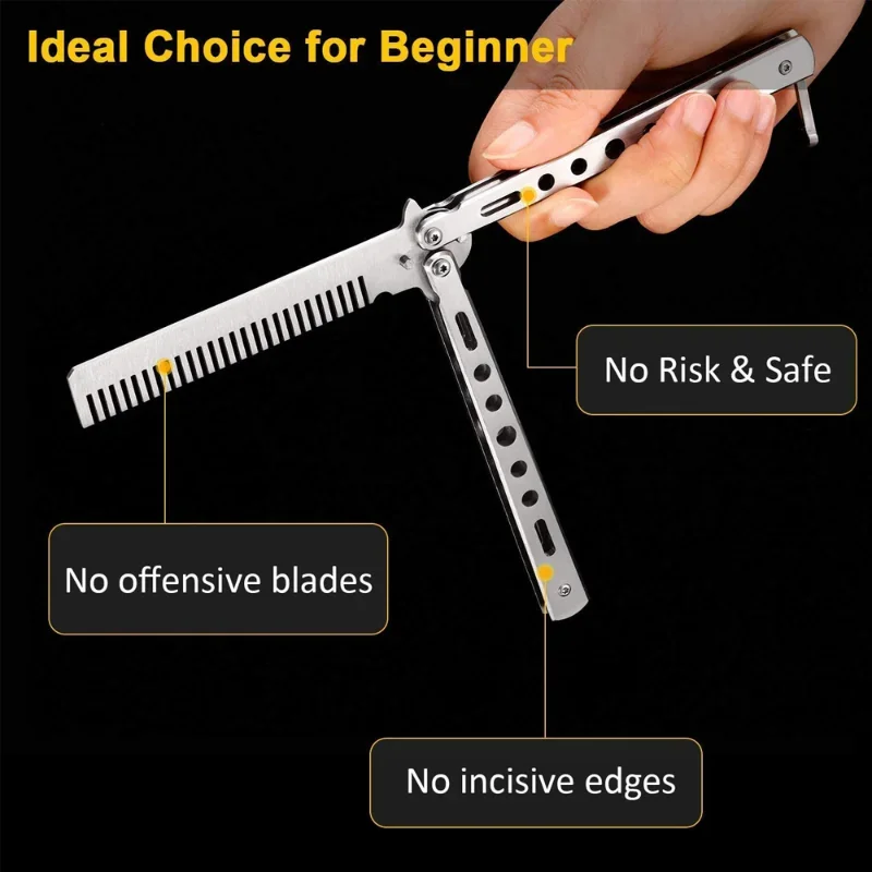 Складная расческа для волос из нержавеющей стали