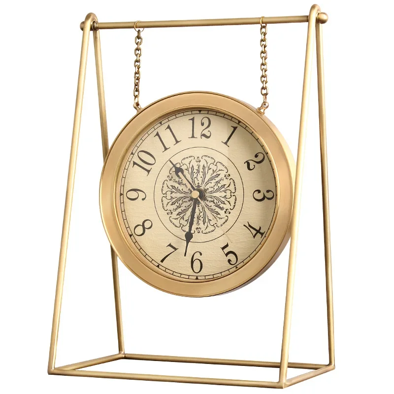 Новинка 2023 роскошные латунные настольные часы Простые Модные бесшумные для дома