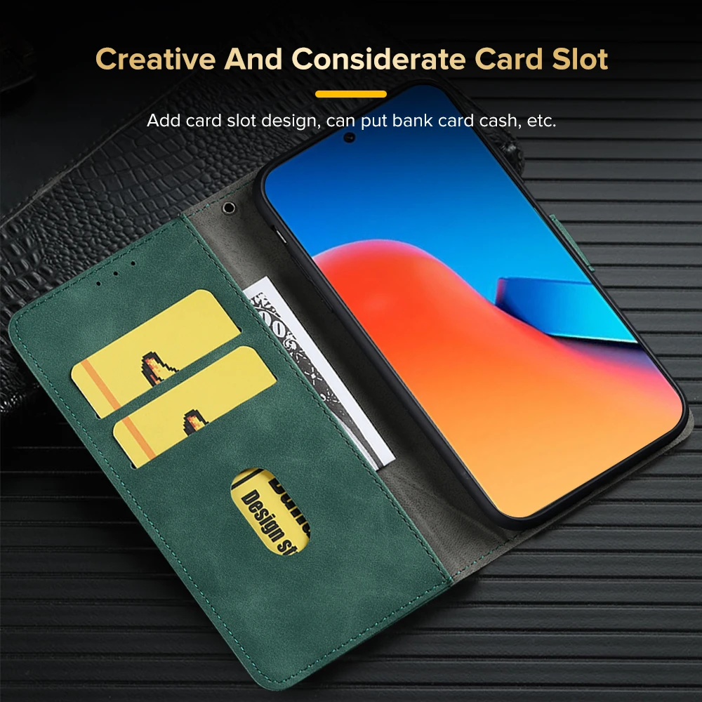 Чехол Redmi12 Магнитный флип-чехол кожаный чехол для Xiaomi Redmi 12 4G 23053RN02A Redmy Radmi со