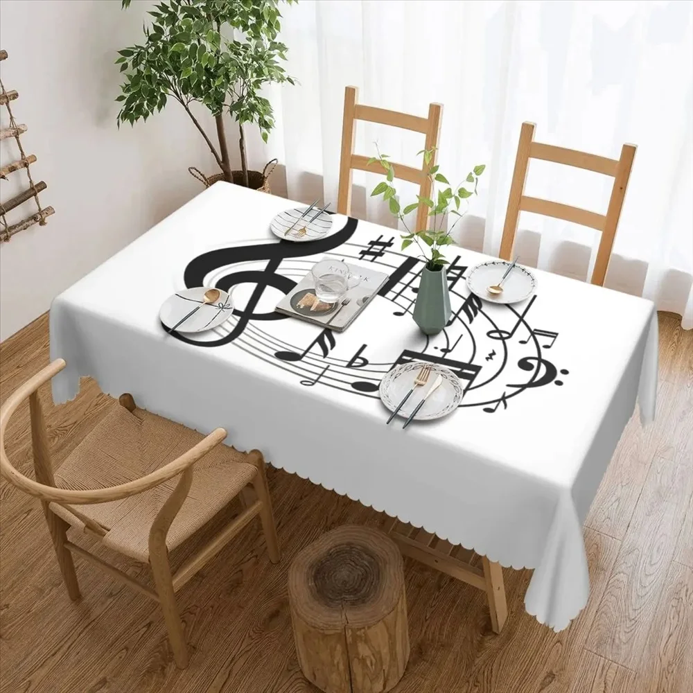 Скатерть с музыкальной мелодией прямоугольная маслостойкая модная