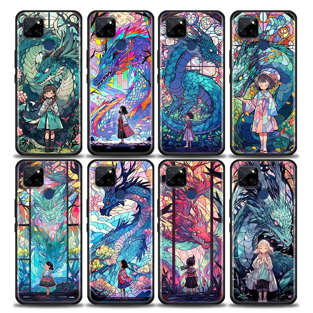 

Painted Little Girl Dragon Cover Phone Case For OPPO Realme X50 XT X 11 10 9 9I 8 8I 7 6 Pro Plus 5G Case Funda Coque Shell Capa