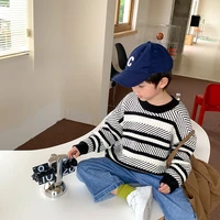 autumn winter fashion boys striped knitwear soft loose knitted pullovers kids casual warm sweaters
