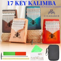 kalimba 17 key thumb piano wood mbira with case music learning book scale sticker accessories keyboard musical instruments gifts