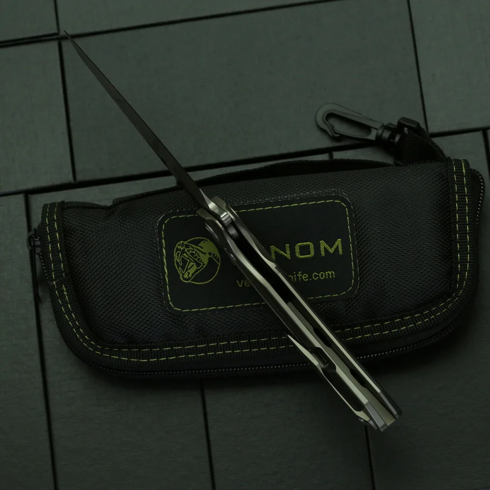 Складной нож VENOM ATTACKER M390 Flipper карманный резец из титанового углеродного волокна с